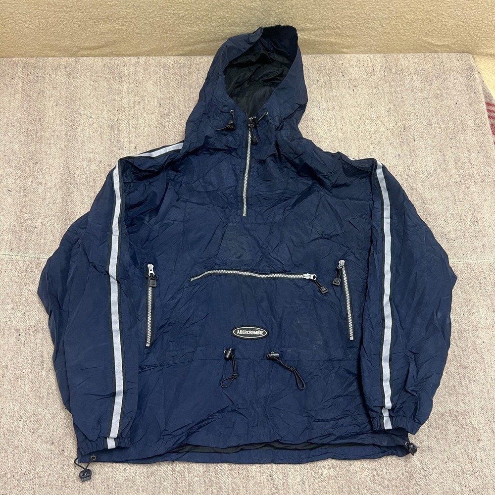 Vintage Abercrombie & Fitch Anorak Jacket Mens XL Blue 1990s